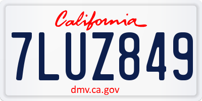 CA license plate 7LUZ849
