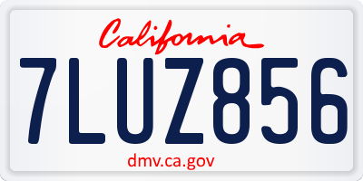 CA license plate 7LUZ856