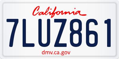 CA license plate 7LUZ861