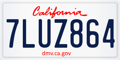 CA license plate 7LUZ864