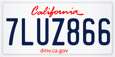 CA license plate 7LUZ866