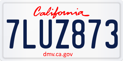 CA license plate 7LUZ873