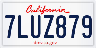 CA license plate 7LUZ879
