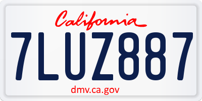 CA license plate 7LUZ887