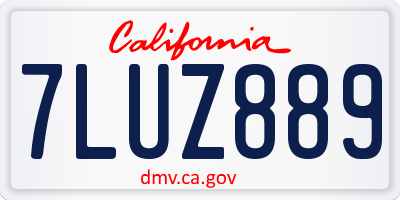 CA license plate 7LUZ889