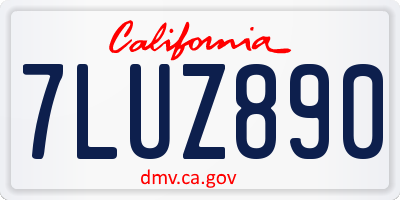 CA license plate 7LUZ890