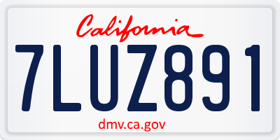 CA license plate 7LUZ891