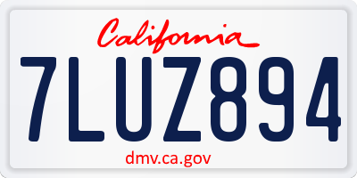 CA license plate 7LUZ894