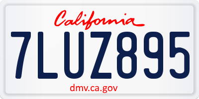 CA license plate 7LUZ895