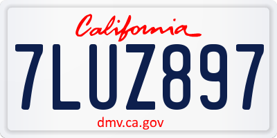CA license plate 7LUZ897