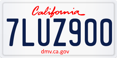 CA license plate 7LUZ900