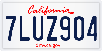CA license plate 7LUZ904