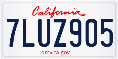 CA license plate 7LUZ905