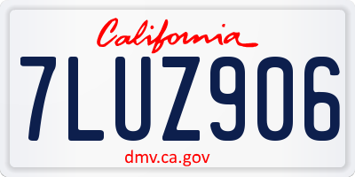 CA license plate 7LUZ906