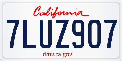 CA license plate 7LUZ907