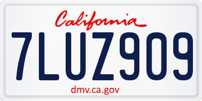 CA license plate 7LUZ909