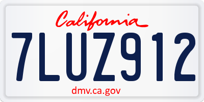 CA license plate 7LUZ912