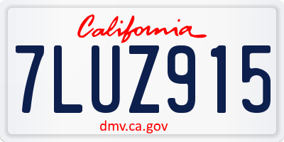 CA license plate 7LUZ915