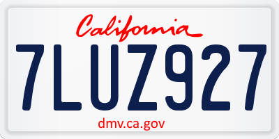 CA license plate 7LUZ927
