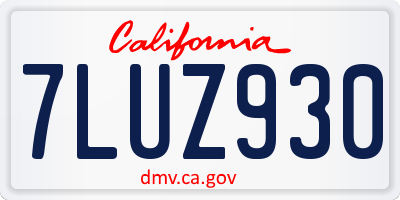 CA license plate 7LUZ930