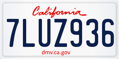 CA license plate 7LUZ936