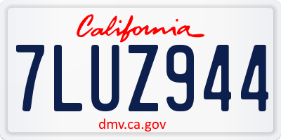 CA license plate 7LUZ944