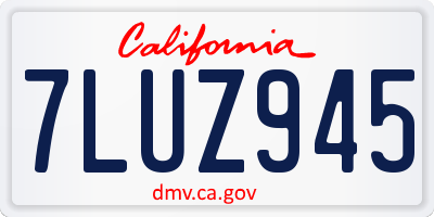 CA license plate 7LUZ945