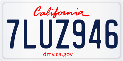 CA license plate 7LUZ946