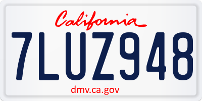 CA license plate 7LUZ948