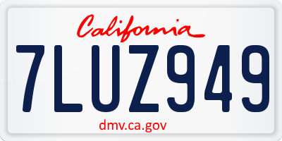 CA license plate 7LUZ949