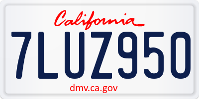 CA license plate 7LUZ950