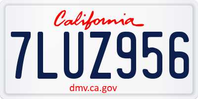 CA license plate 7LUZ956