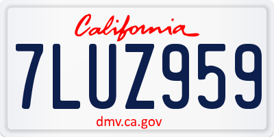 CA license plate 7LUZ959