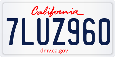 CA license plate 7LUZ960