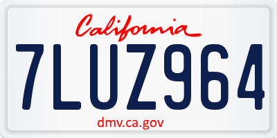 CA license plate 7LUZ964