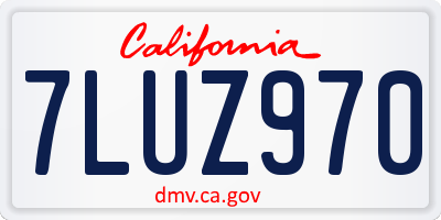 CA license plate 7LUZ970