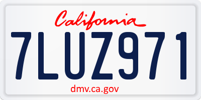 CA license plate 7LUZ971