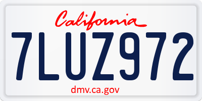 CA license plate 7LUZ972