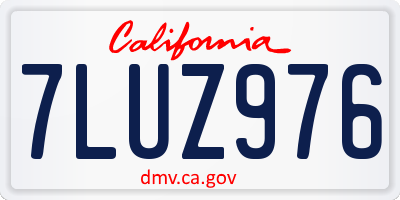 CA license plate 7LUZ976