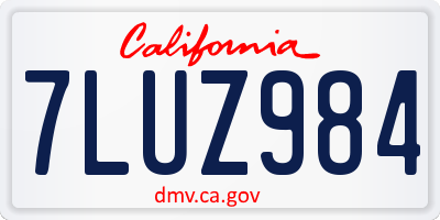 CA license plate 7LUZ984