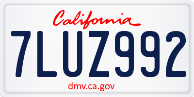 CA license plate 7LUZ992