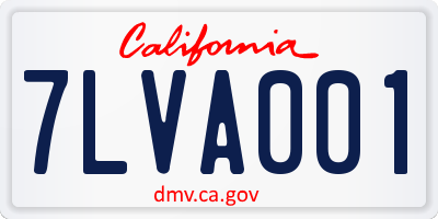 CA license plate 7LVA001