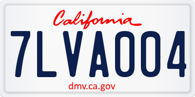 CA license plate 7LVA004