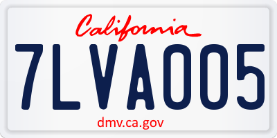 CA license plate 7LVA005