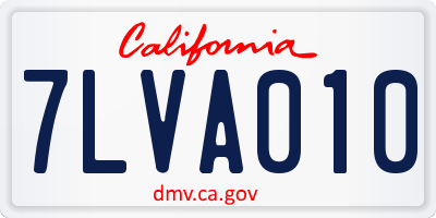 CA license plate 7LVA010