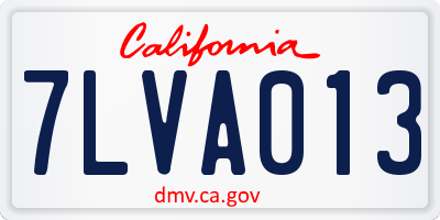 CA license plate 7LVA013
