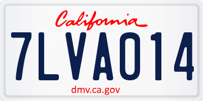 CA license plate 7LVA014