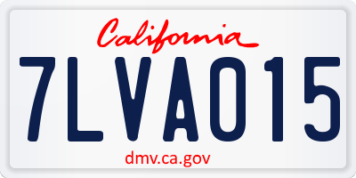 CA license plate 7LVA015