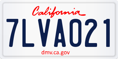 CA license plate 7LVA021