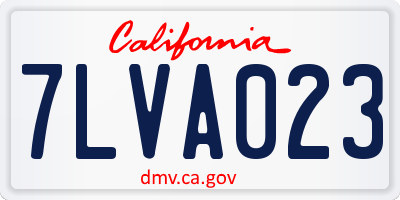CA license plate 7LVA023